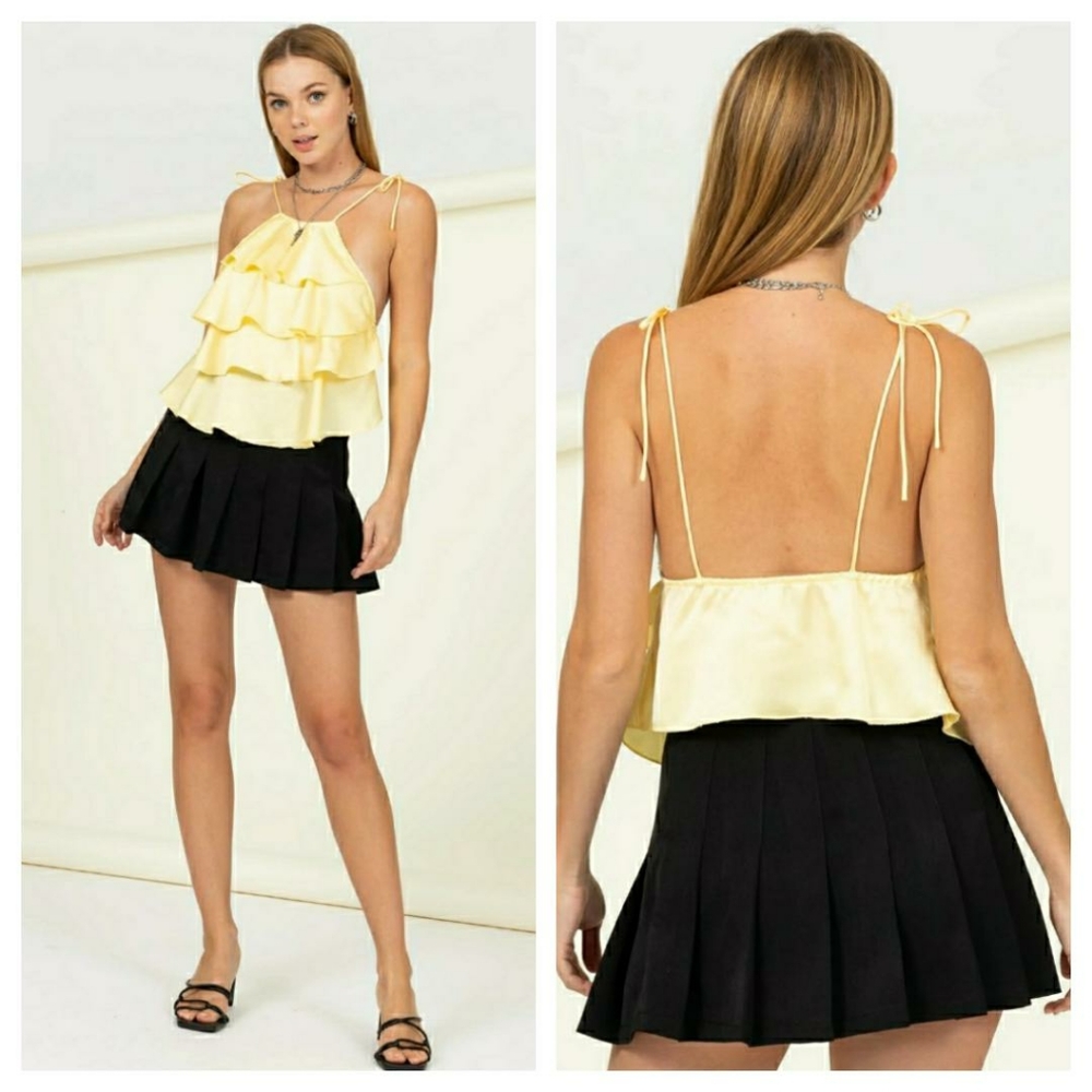 HYFVE Halter Spaghetti Strap Ruffle Top - Picture 6 of 8